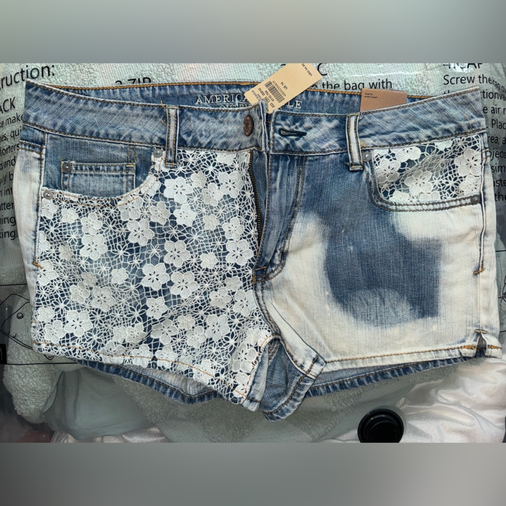 American Eagle Outfitters Denim shorts with Lace Accent